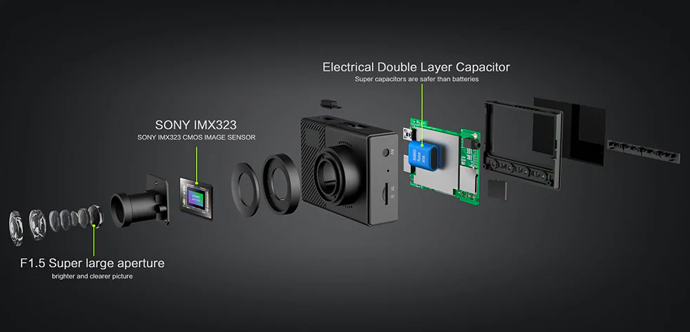 dashcam components exploded view