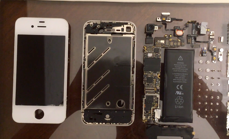 disassembled iphone parts