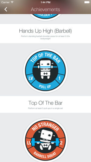 fitness app achievements