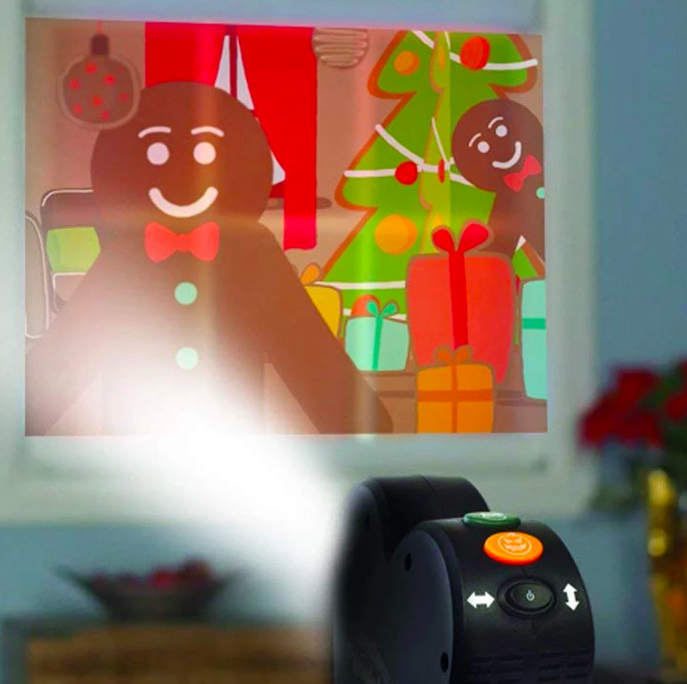 gingerbread man window projection