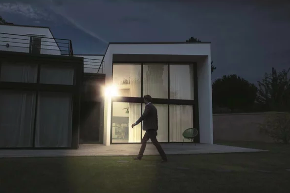 modern house night exterior