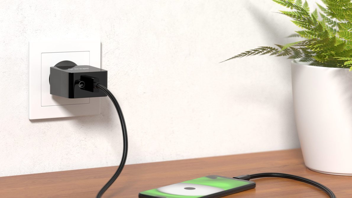 phone charging on desk