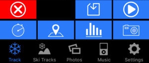 ski tracking app menu