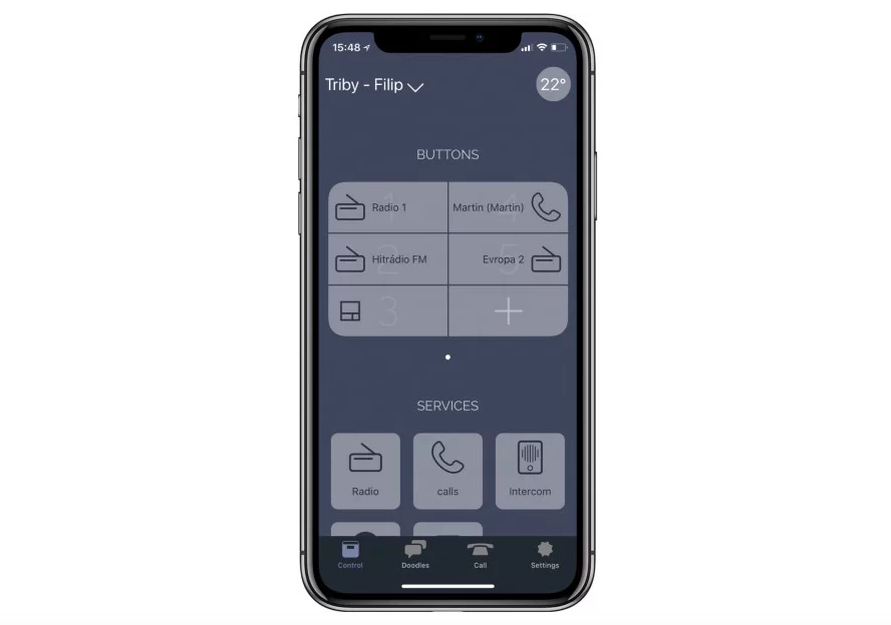 smartphone app interface
