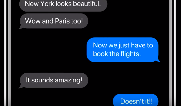 smartphone text message conversation