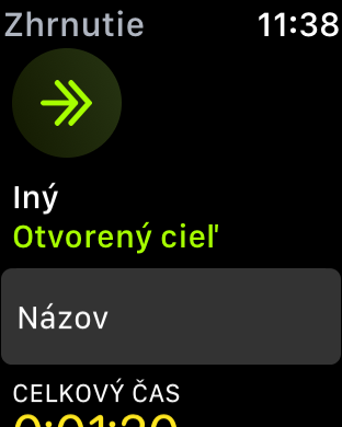 smartwatch summary screen arrow