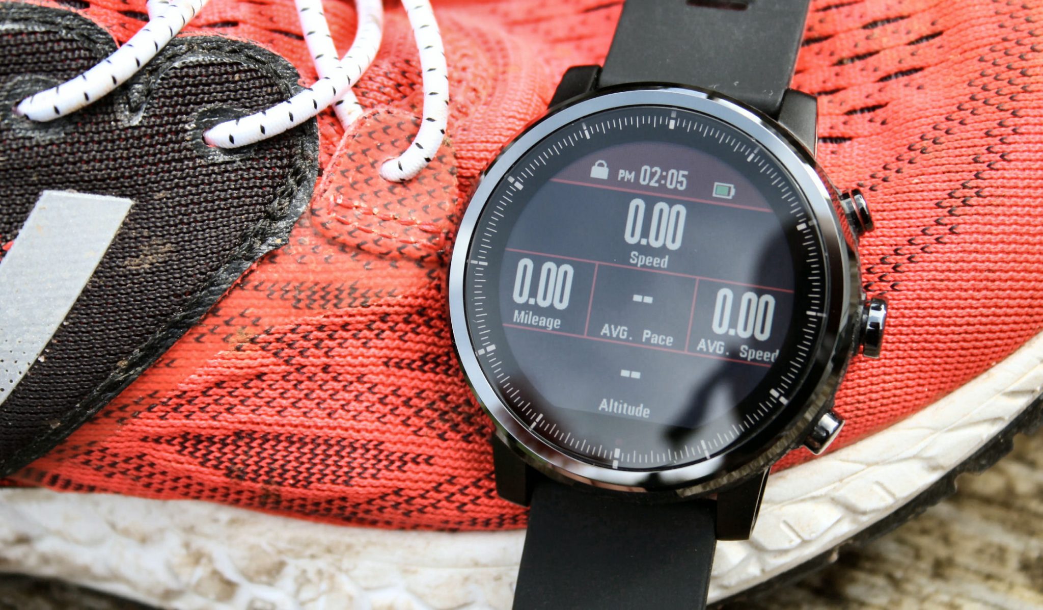 smartwatch with running shoe