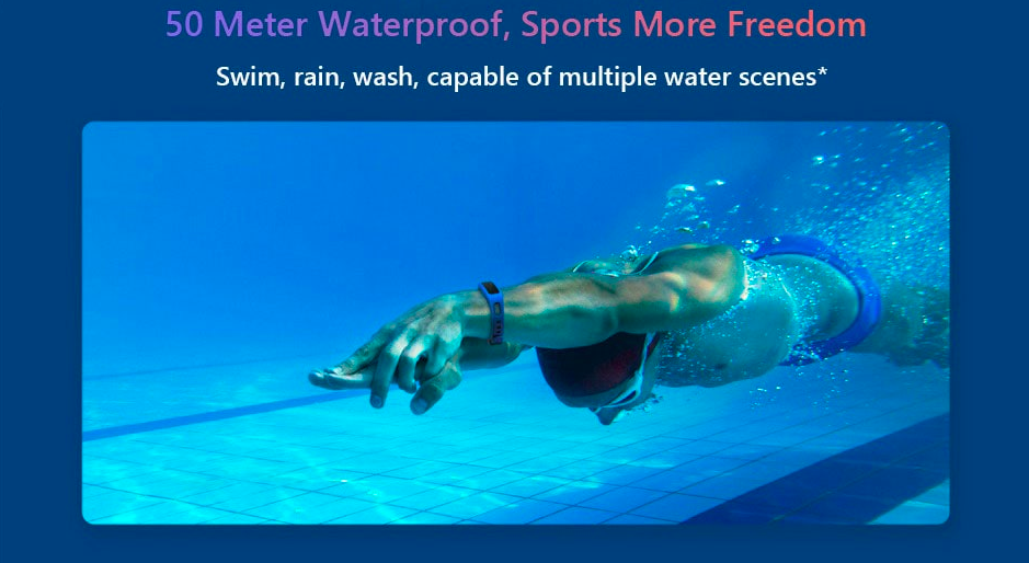 swimming with fitness tracker