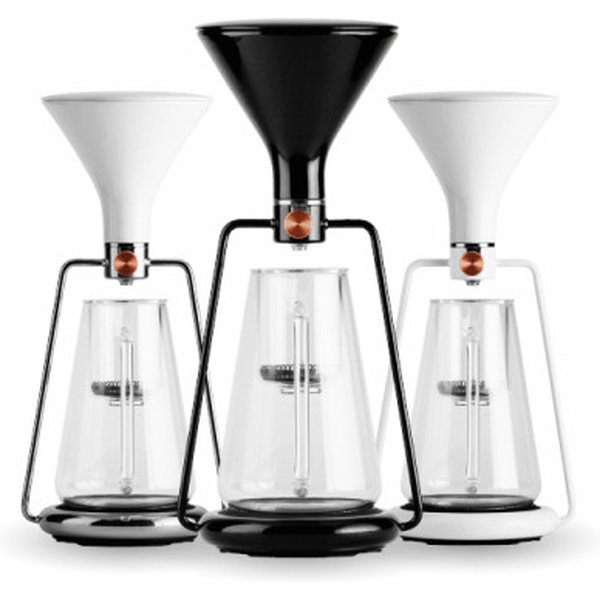three coffee brewers