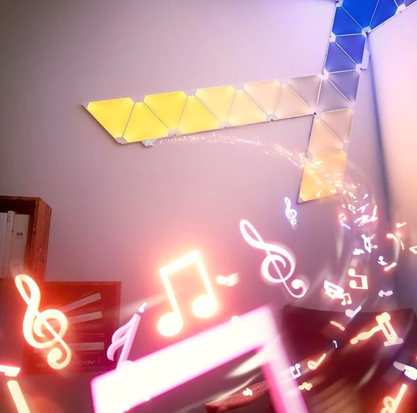 wall mounted light panels with music notes