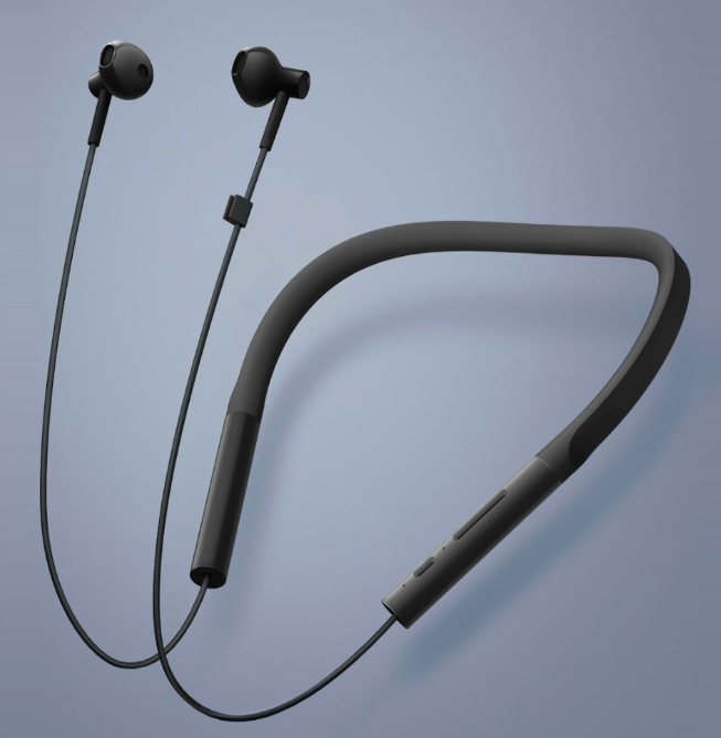 wireless earphones black closeup