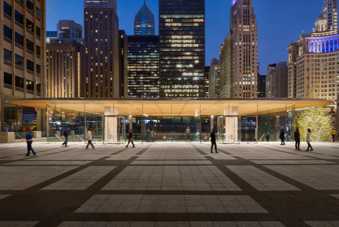 apple store exterior night