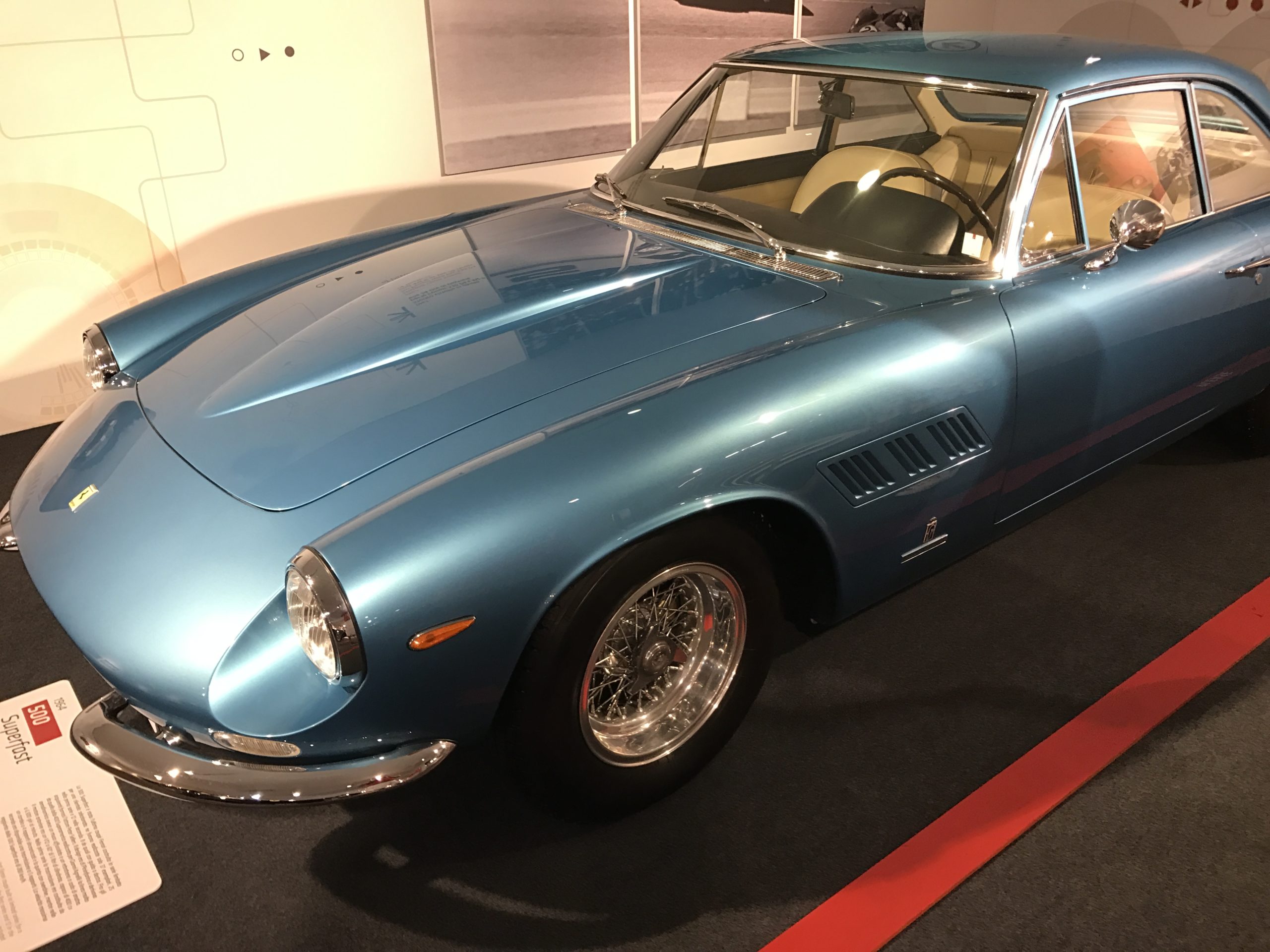 blue classic ferrari car