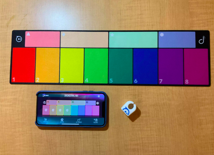 colorful music pad and phone