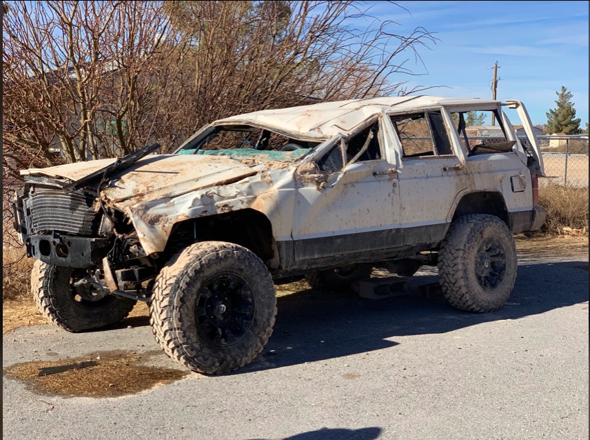damaged offroad vehicle