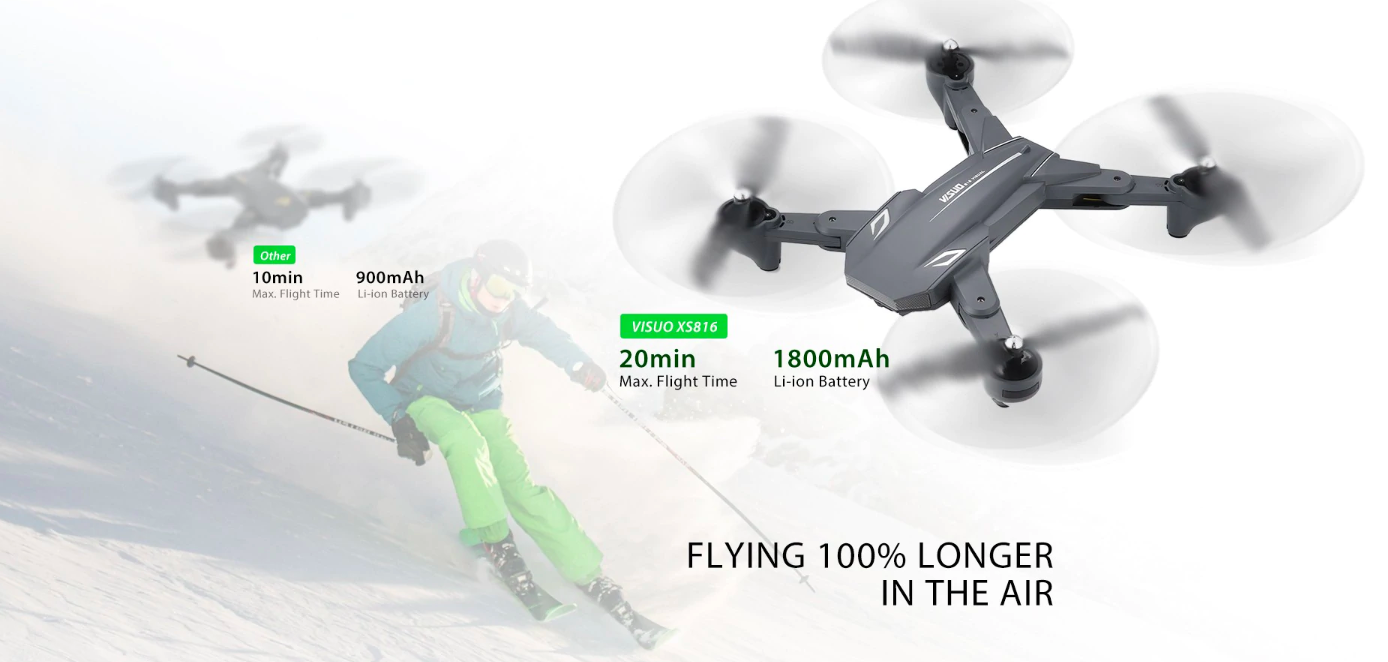 drone skiing flight time