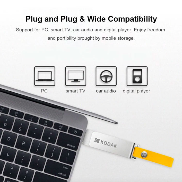 kodak usb drive plugged into laptop