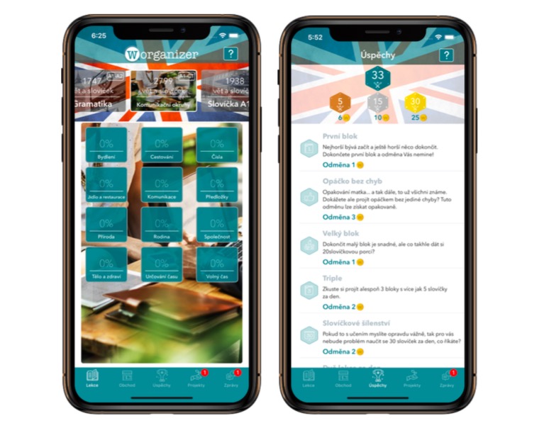 language learning app interface