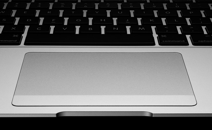 macbook air trackpad closeup