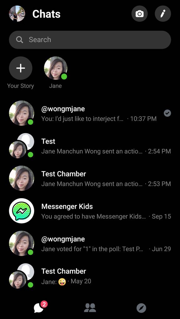 messenger dark mode chats