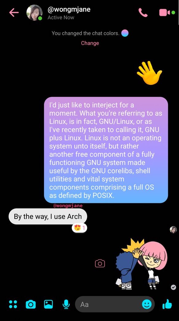 messenger dark mode conversation