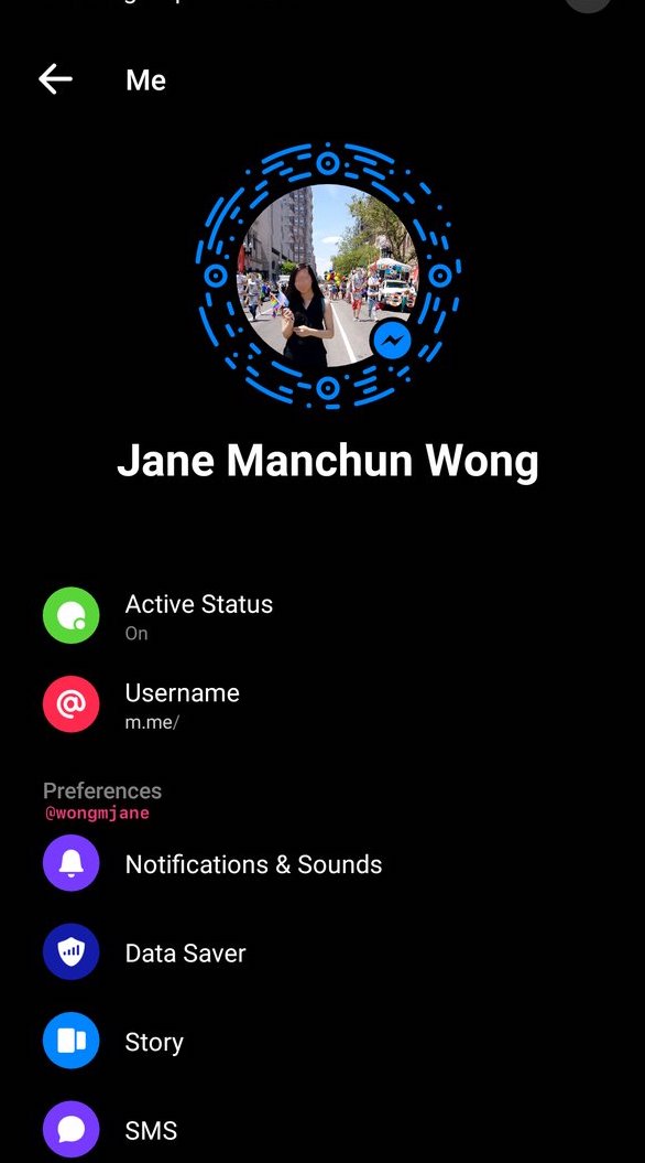messenger user settings