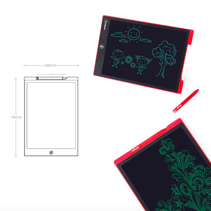 red digital writing tablet