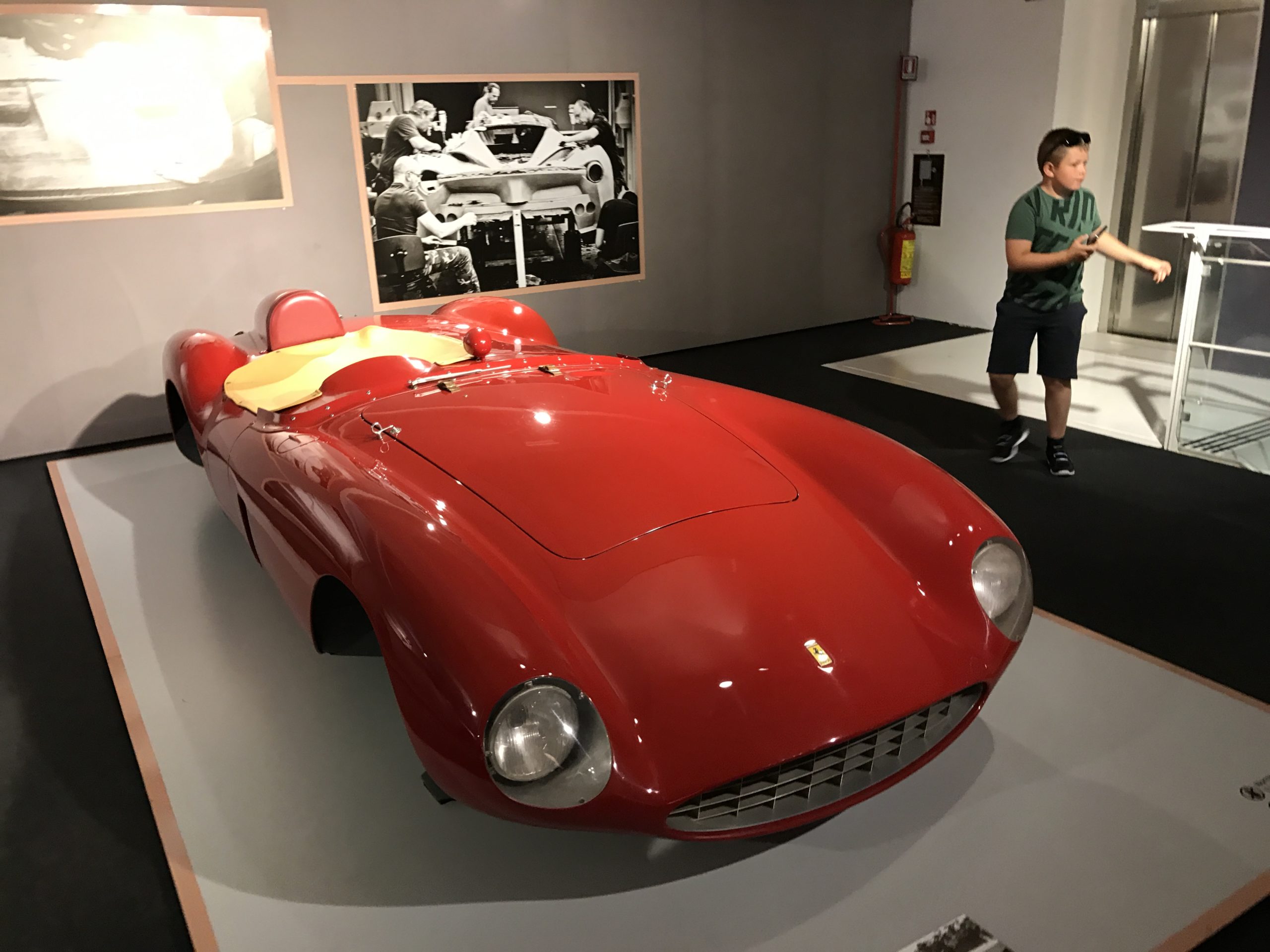 red vintage car exhibit