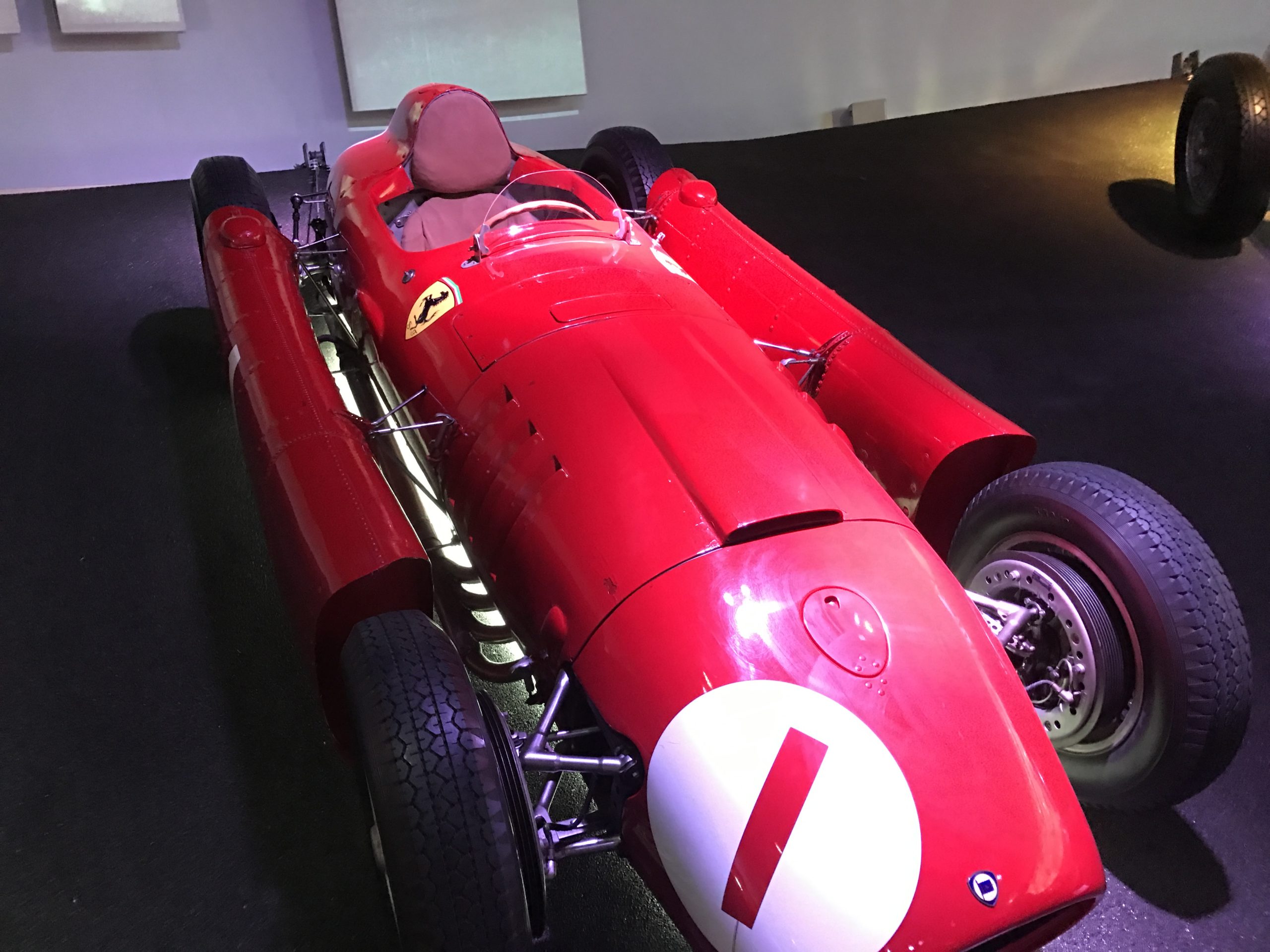 red vintage racing car front view