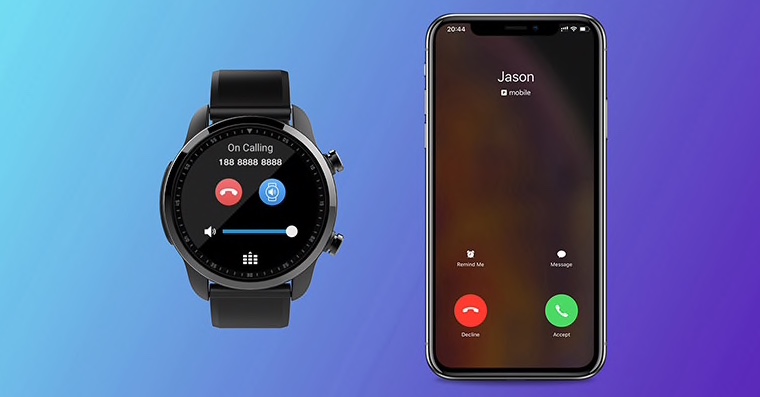 smartwatch and smartphone call