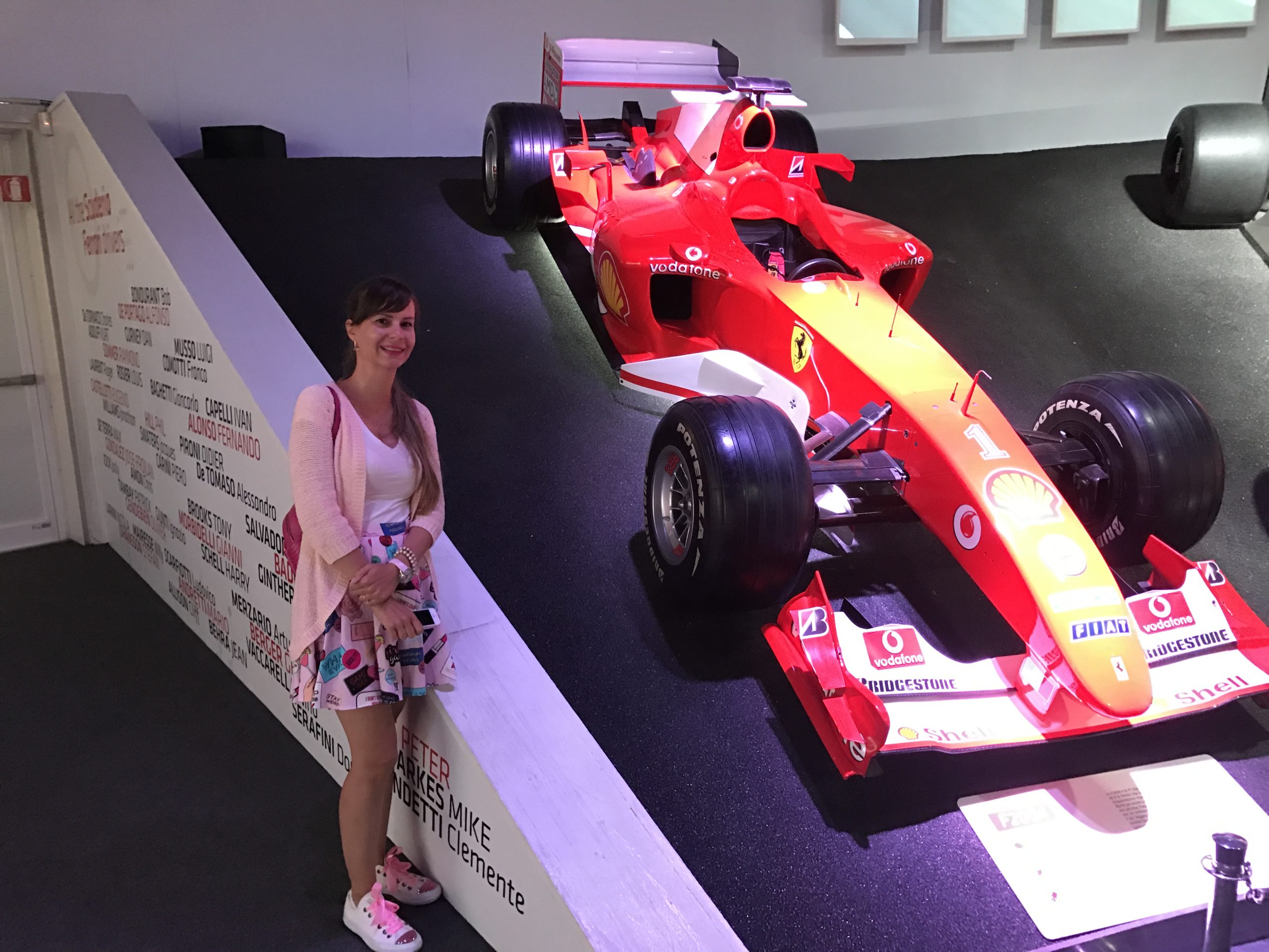 visitor with formula one car