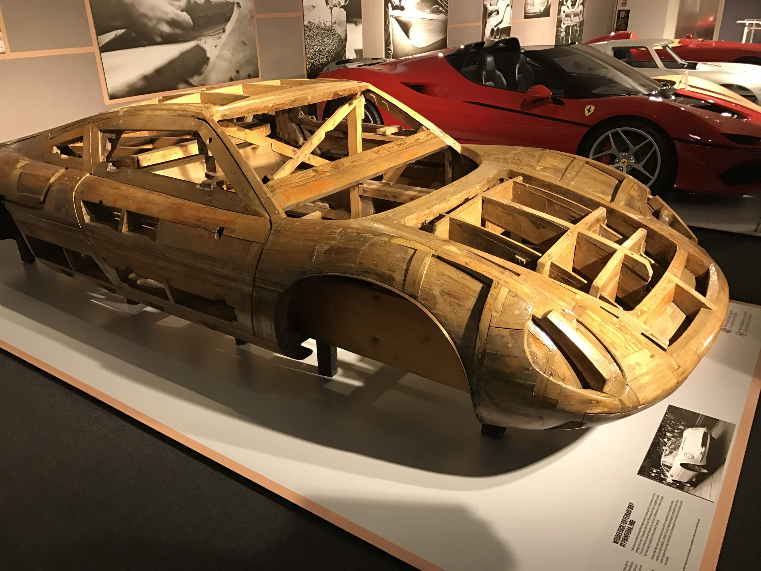 wooden car chassis display