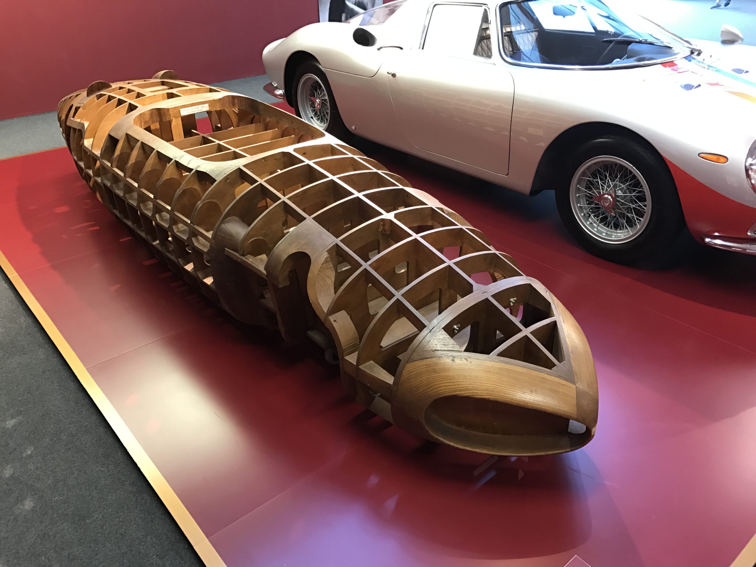 wooden car frame exhibit