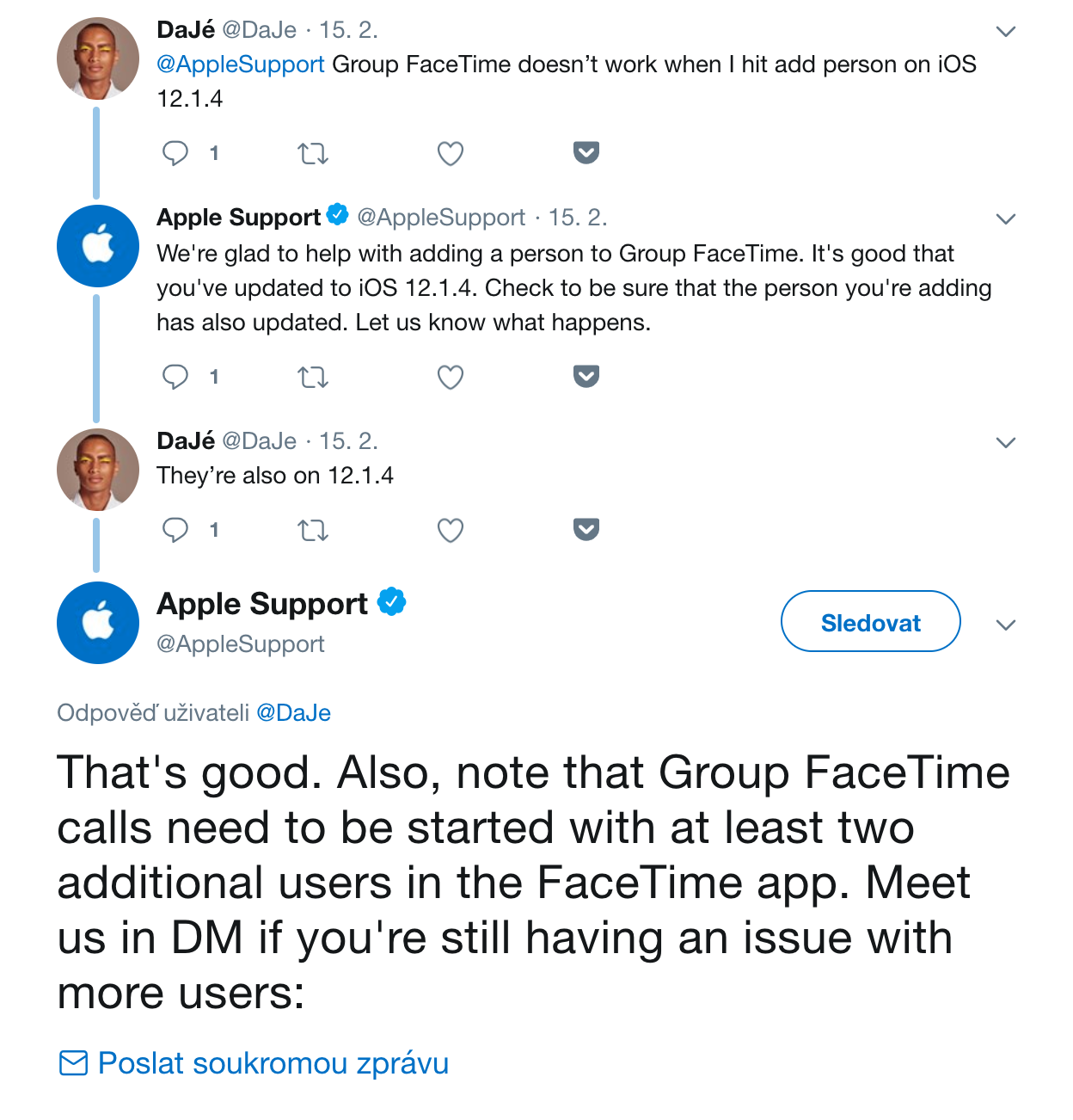 apple support twitter conversation