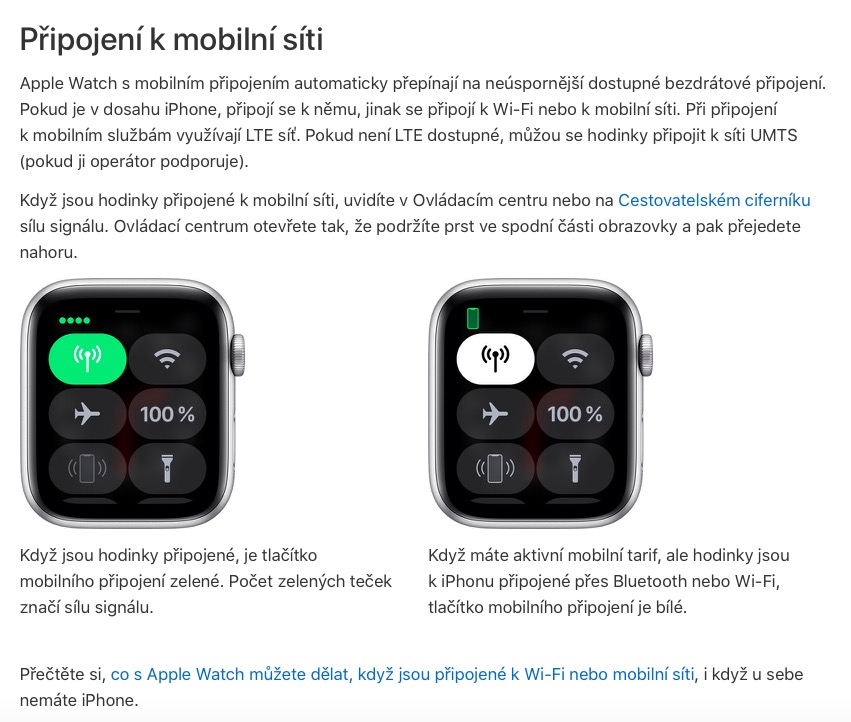 apple watch mobile connection