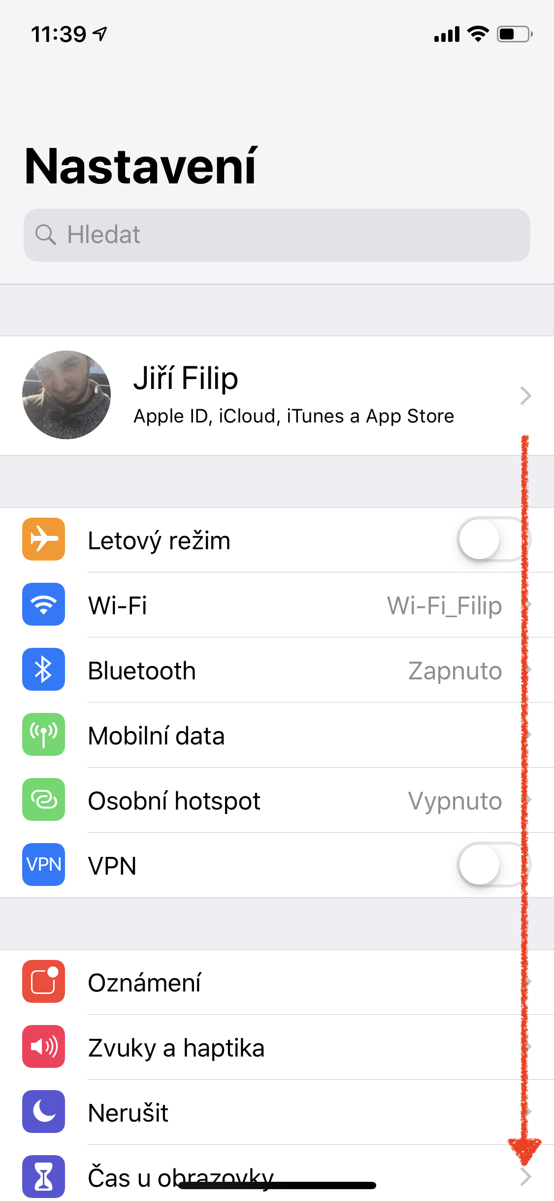 iphone settings menu