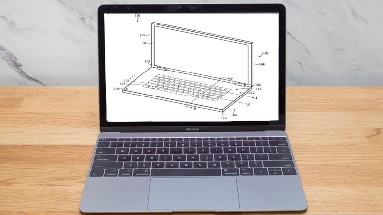 laptop with patent drawing