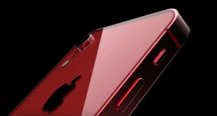 red iphone side view