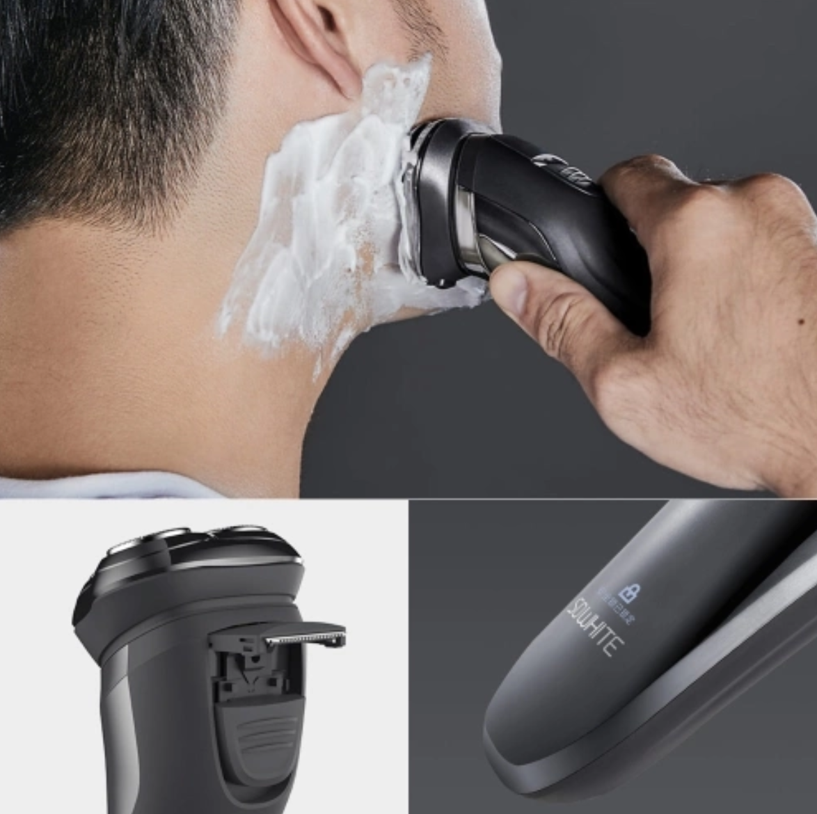 shaving with electric razor
