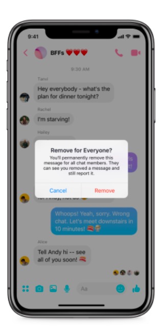 smartphone message removal