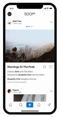 smartphone photo feed