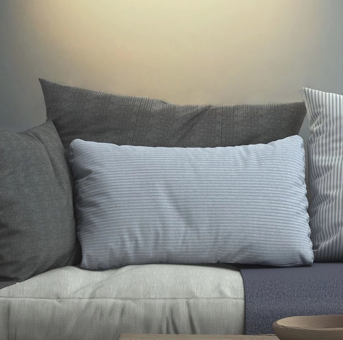 sofa with pillows