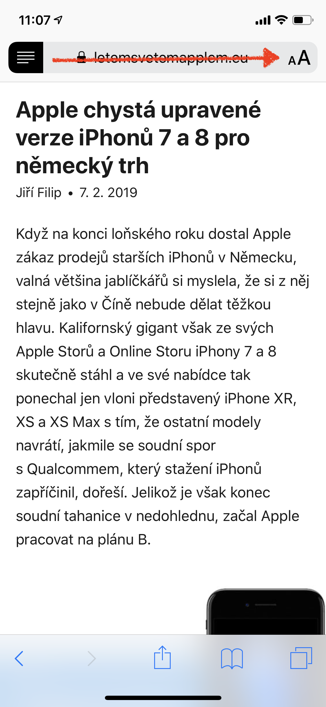 webpage mobile view reader mode
