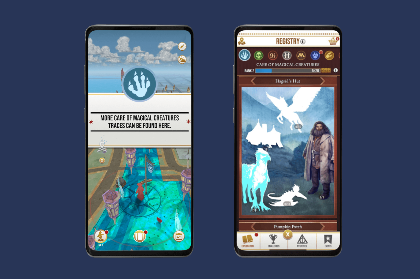 augmented reality game screens