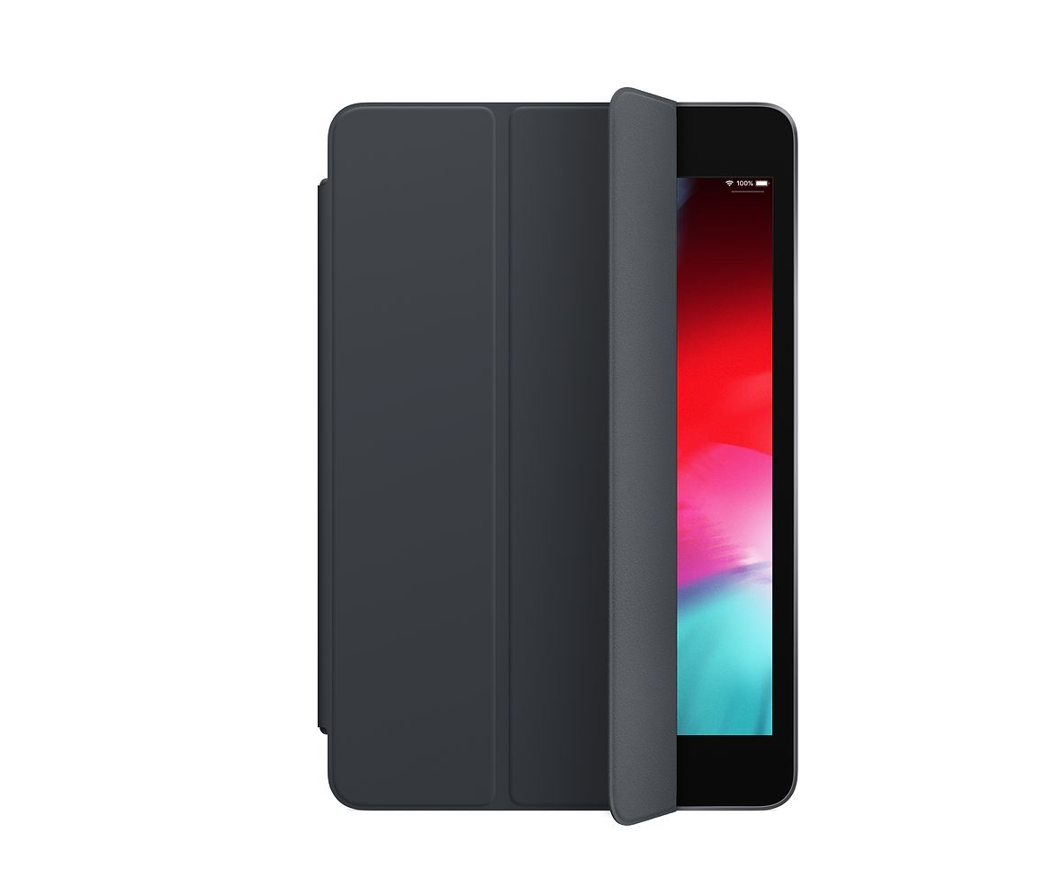 black tablet cover partially open