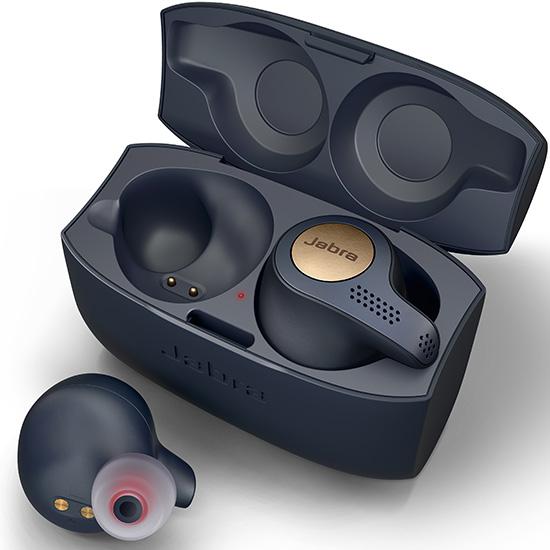 blue earbuds in case