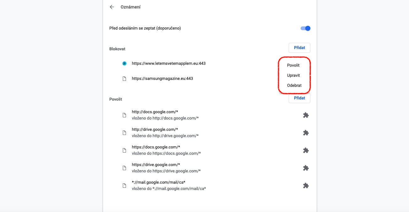 chrome notifications permissions
