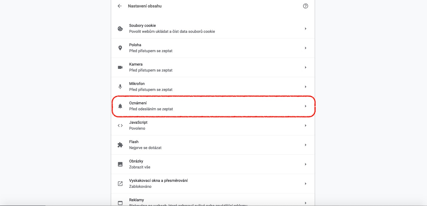 chrome settings notifications