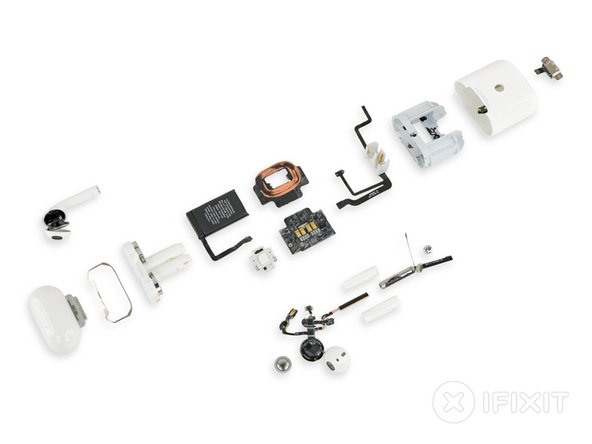 disassembled earbud components