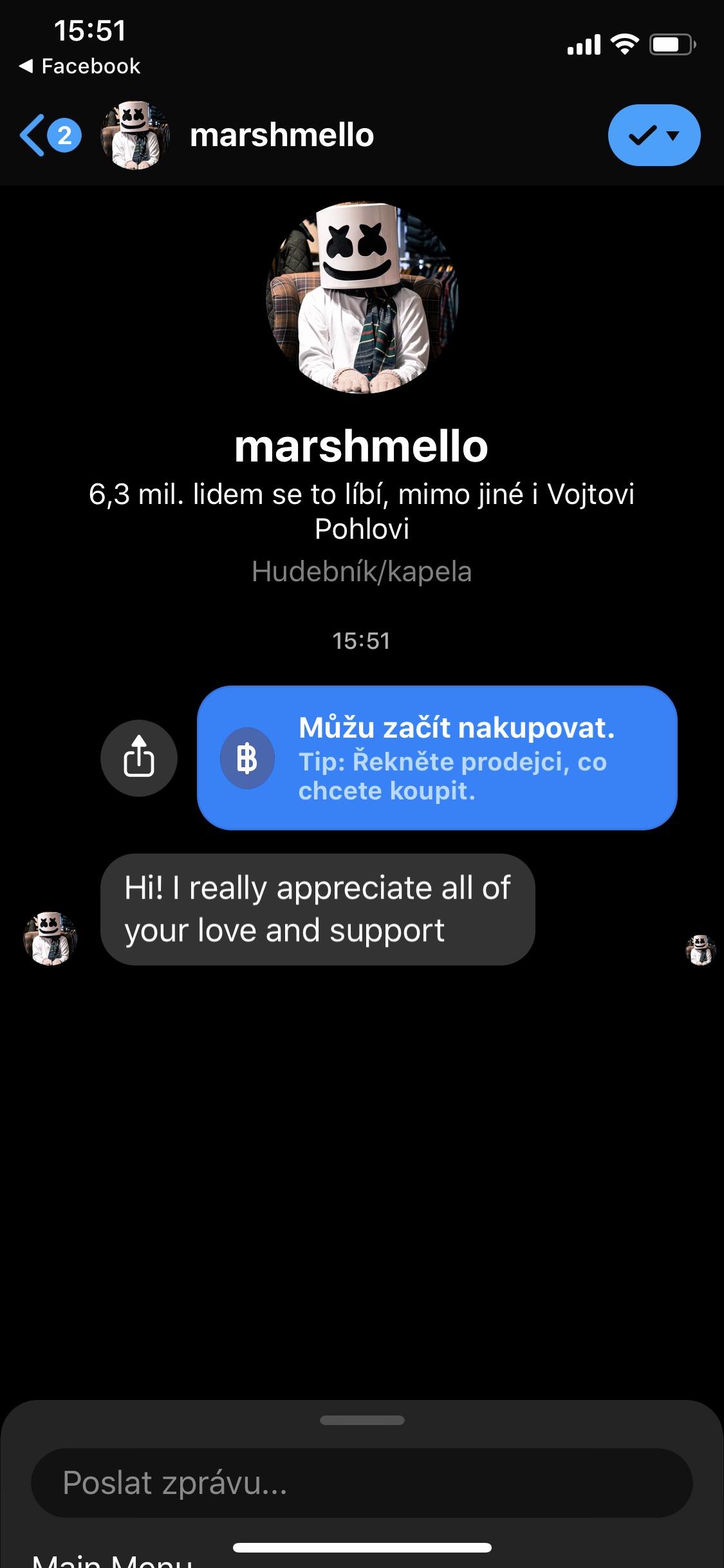 facebook messenger marshmello